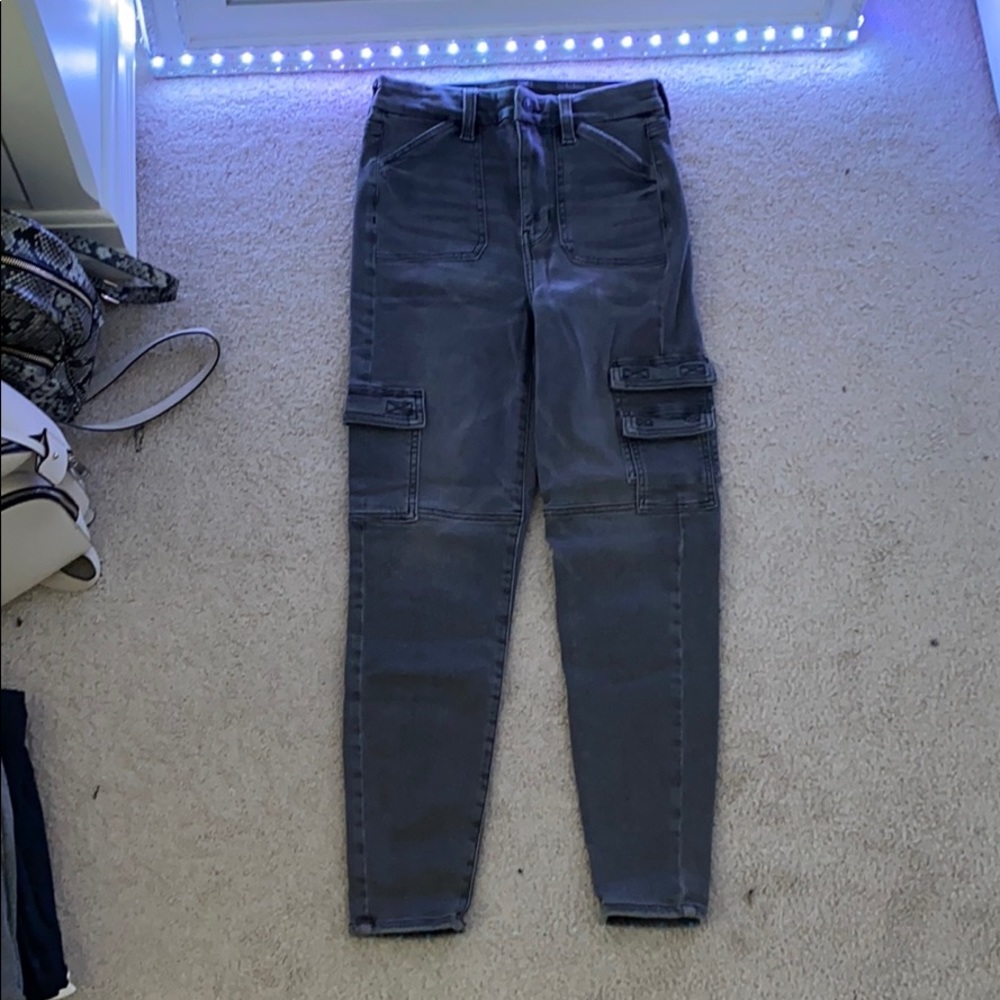 Grey Cargo Skinny Jean